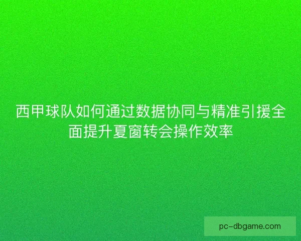 西甲球队如何通过数据协同与精准引援全面提升夏窗转会操作效率 西甲球队如何通过数据协同与精准引援全面提升夏窗转会操作效率